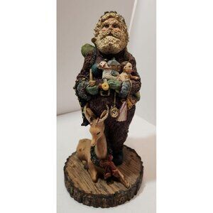 Vintage June McKenna 1984 Santa Claus/Father Christmas w/Reindeer & Toys Figure
